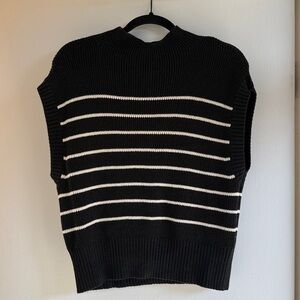 Navy and White Striped Sweater Vest